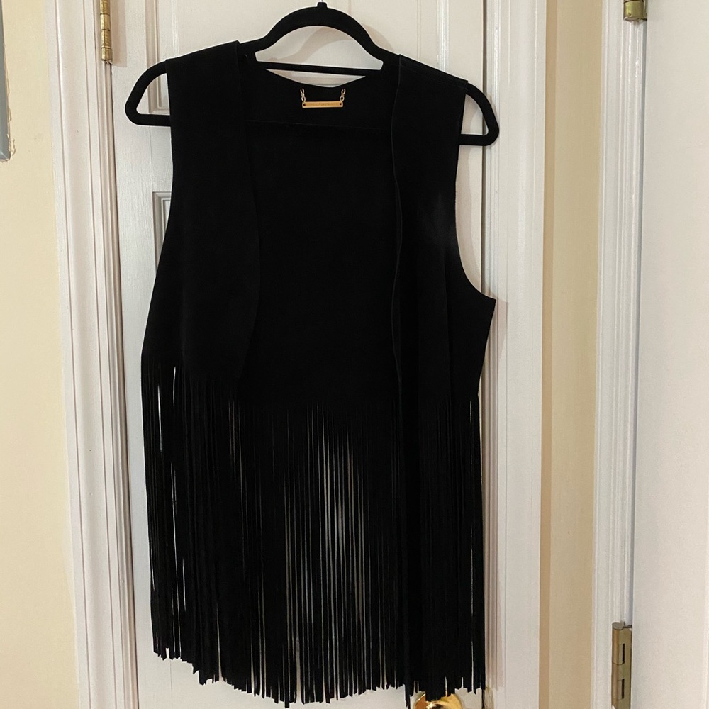 diane von furstenberg vest leather suede